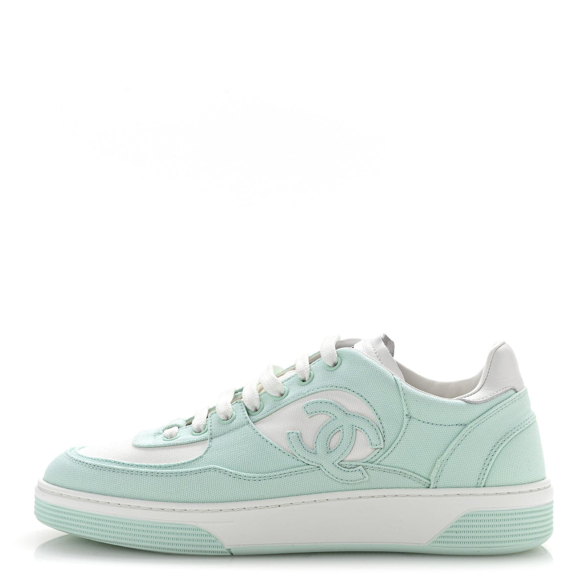 Cotton Sneakers Light Turquoise White