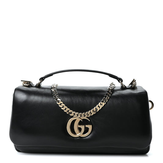 Mini Lambskin Shoulder Bag - Black