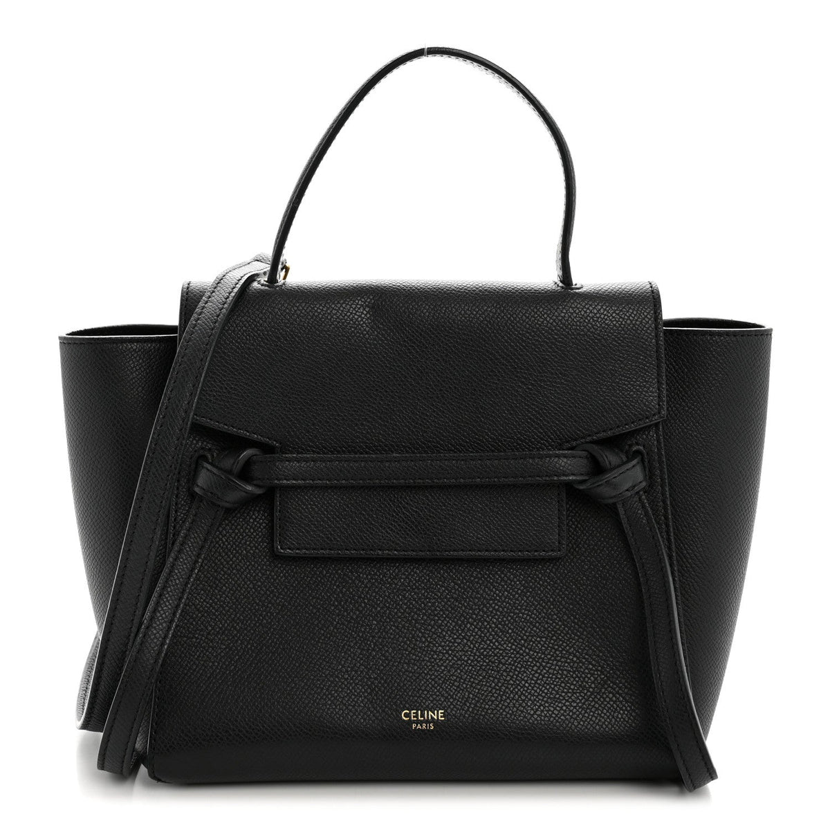 Nano Calfskin Belt Bag - Black