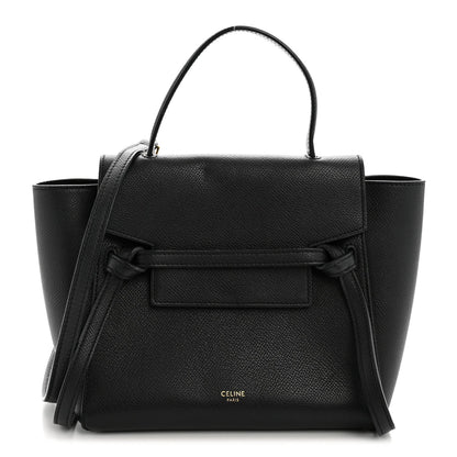 Nano Calfskin Belt Bag - Black