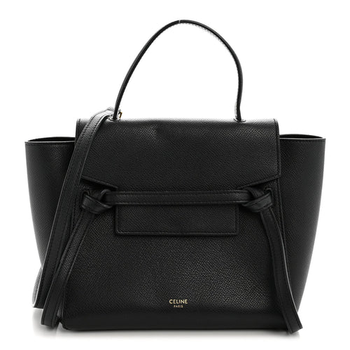 Nano Calfskin Belt Bag - Black