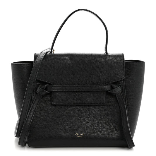Nano Calfskin Belt Bag - Black