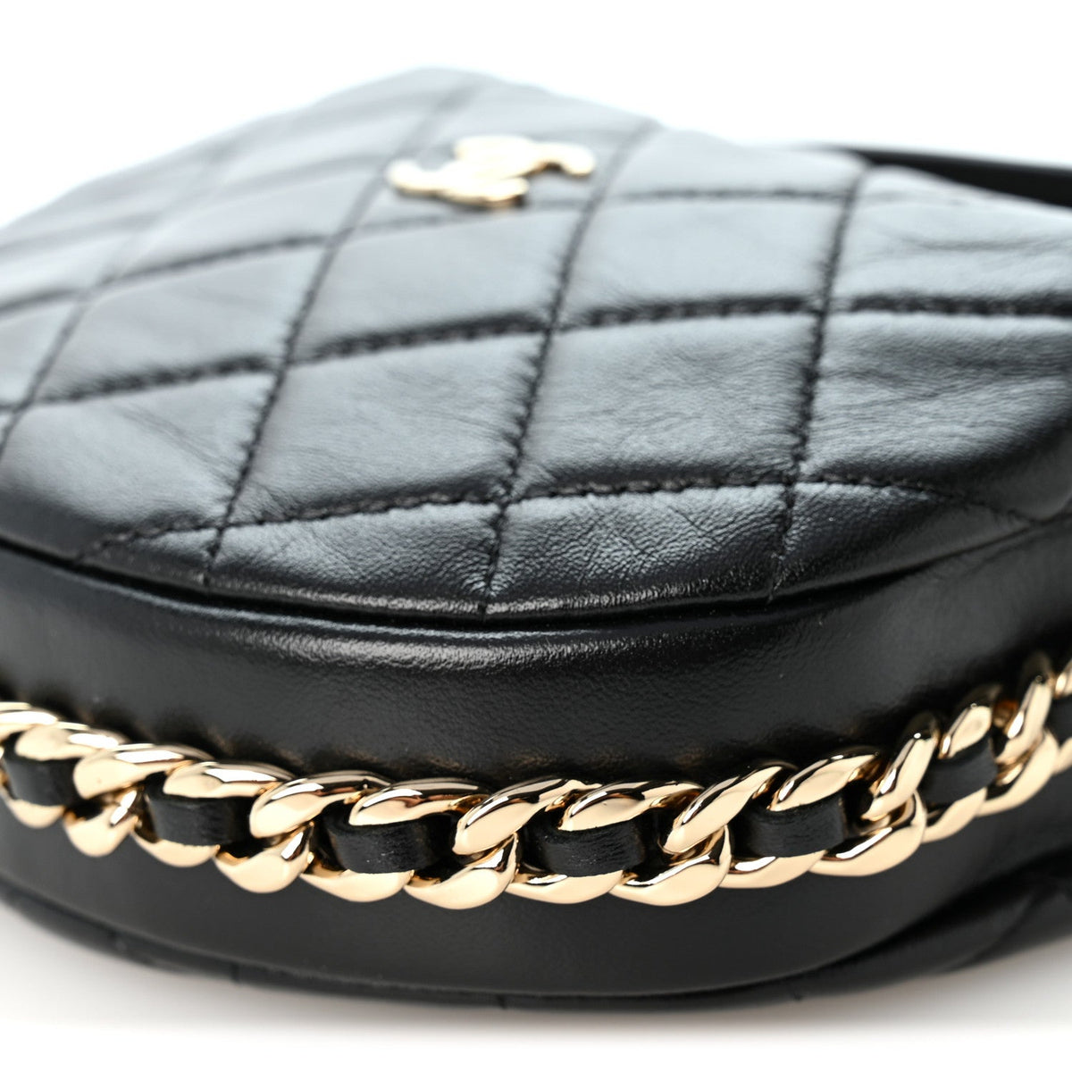 Quilted Lambskin Hobo Bag - Black
