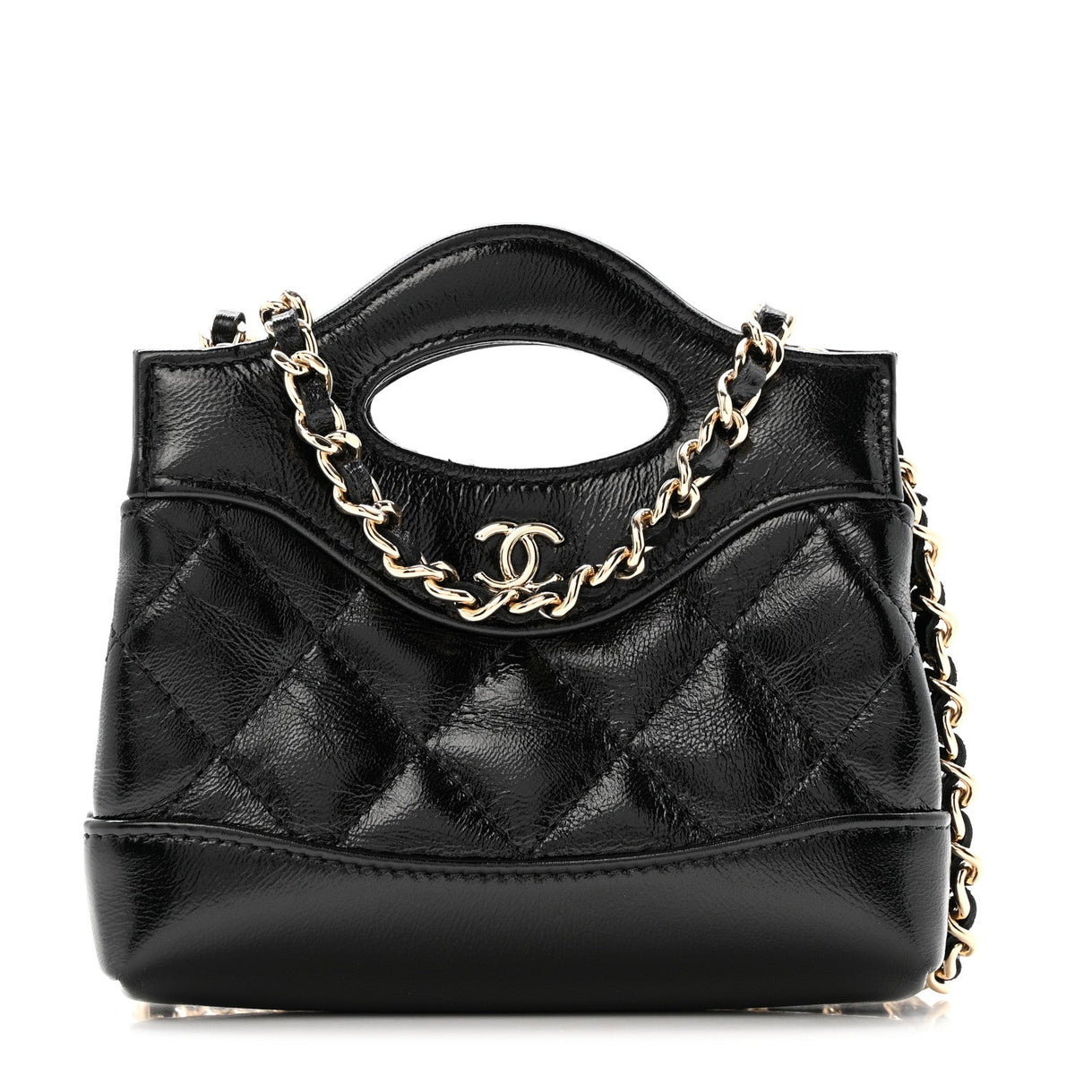 Quilted Lambskin Clutch Bag - Black