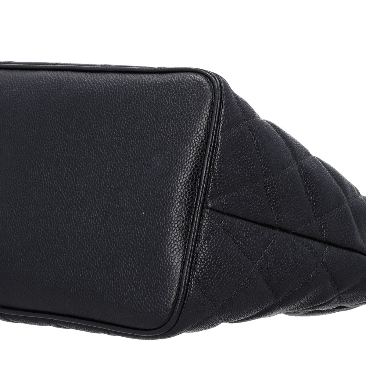 Quilted Caviar Tote Bag - Black