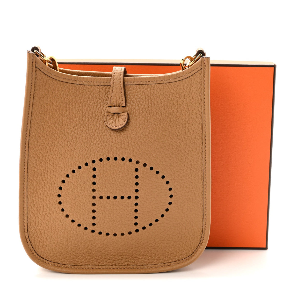 Taurillon Clemence Evelyne Tpm Biscuit Handbag