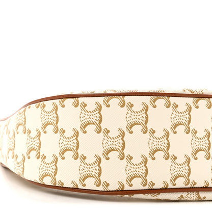 Calfskin Canvas Shoulder Bag - White