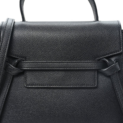 Nano Calfskin Belt Bag - Black