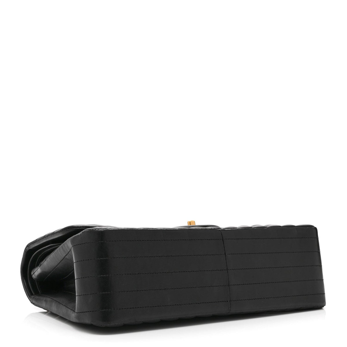 Quilted Lambskin Flap Shoulder Bag - Black