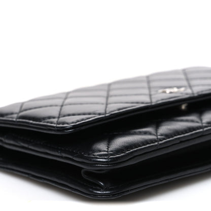 Quilted Lambskin Wallet Bag - Black