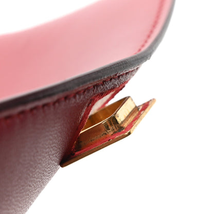 Small Calfskin Flap Shoulder Bag - Red