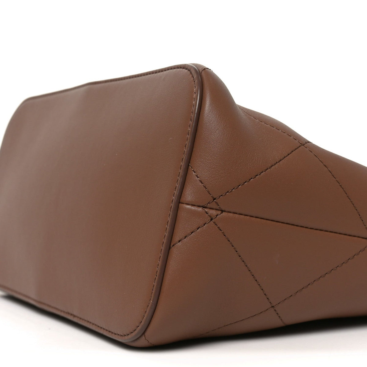Small Quilted Calfskin Handbag - Brown