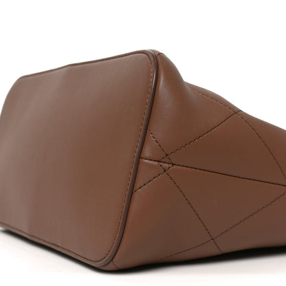 Small Quilted Calfskin Handbag - Brown