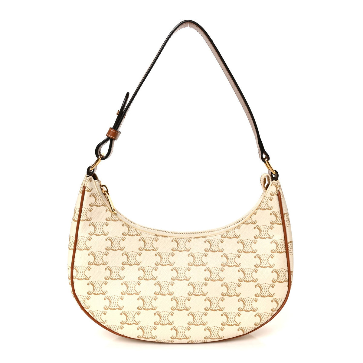 Calfskin Canvas Shoulder Bag - White