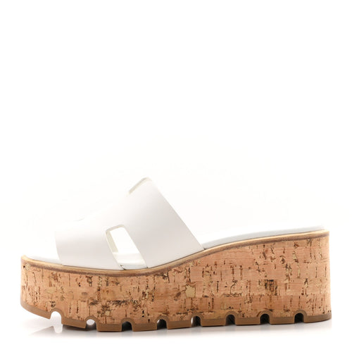 Calfskin Cork Eze Sandals White
