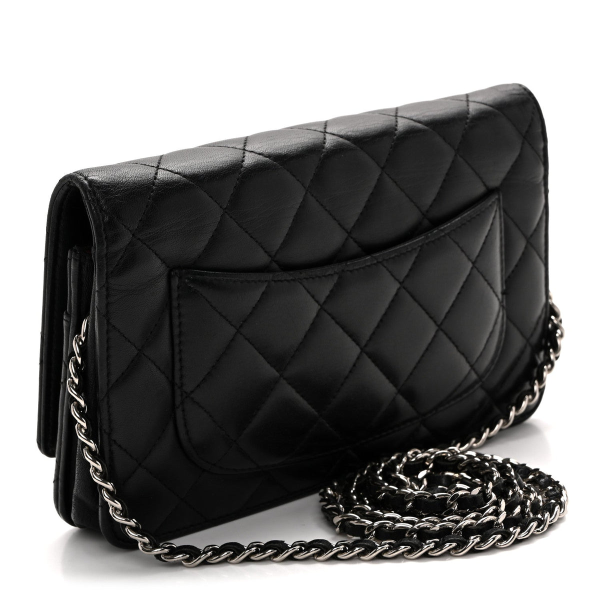 Quilted Lambskin Wallet Bag - Black