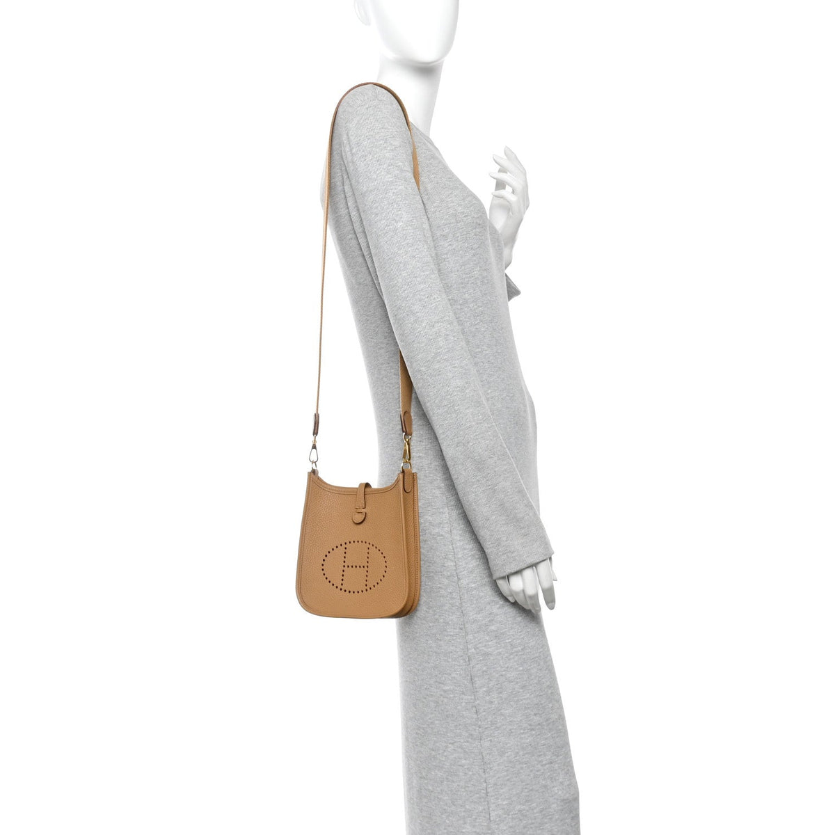 Taurillon Clemence Evelyne Tpm Biscuit Handbag