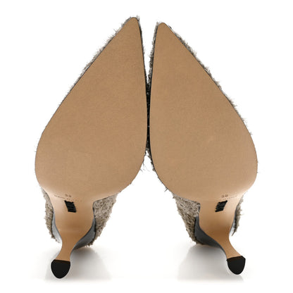 Loewe Brushed Suede Women's Comic 90mm Pumps 39 Khaki Green