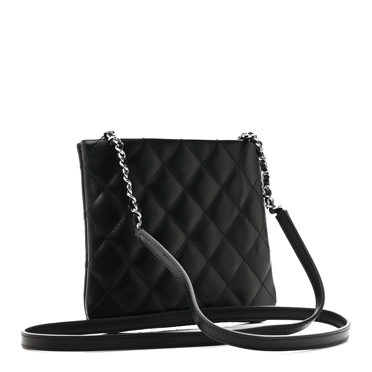 Quilted Lambskin Crossbody Bag - Black