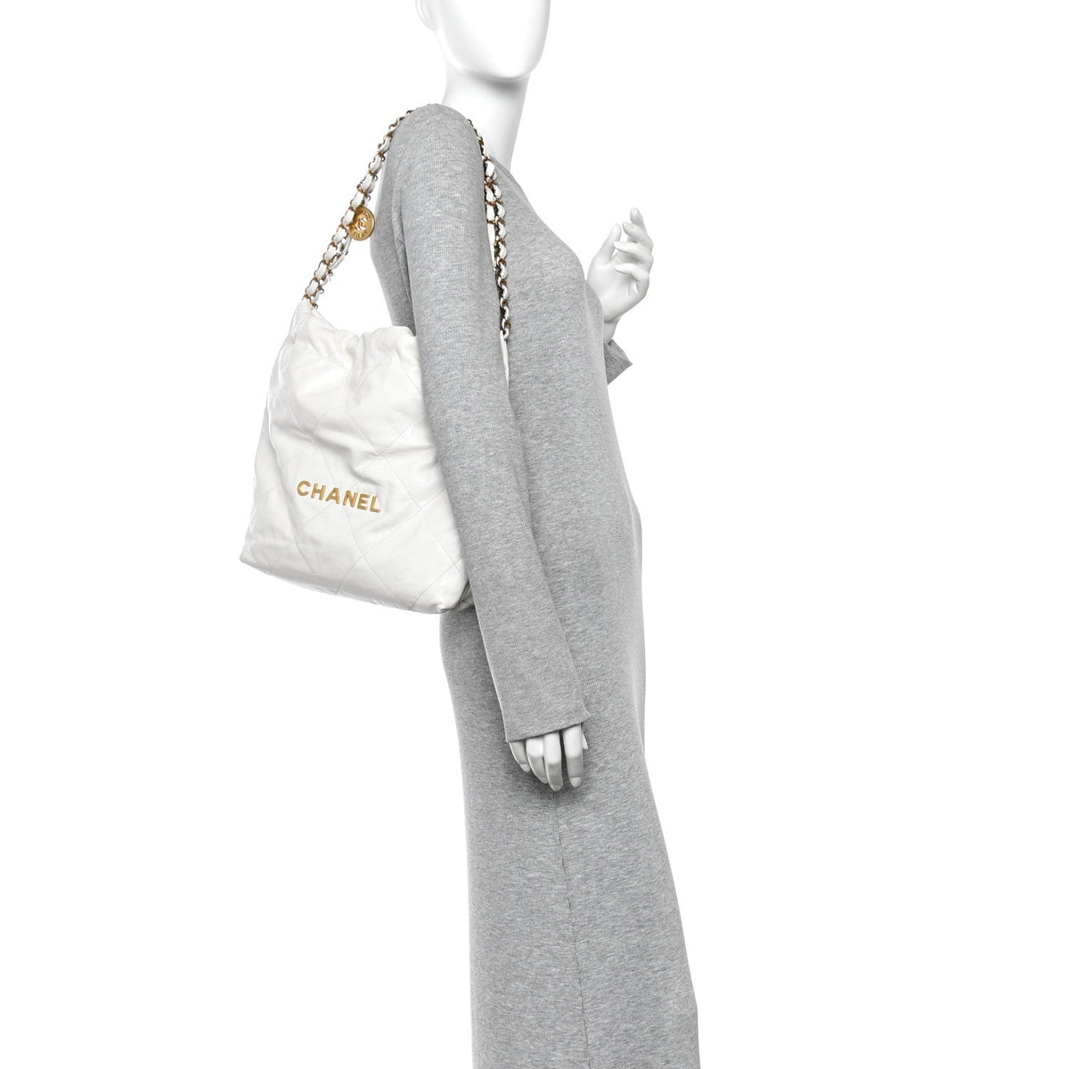 Small Quilted Calfskin Handbag - White