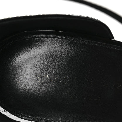 Saint Laurent Patent Calfskin Women's Opyum 110 Sandals 40.5 Black Gold