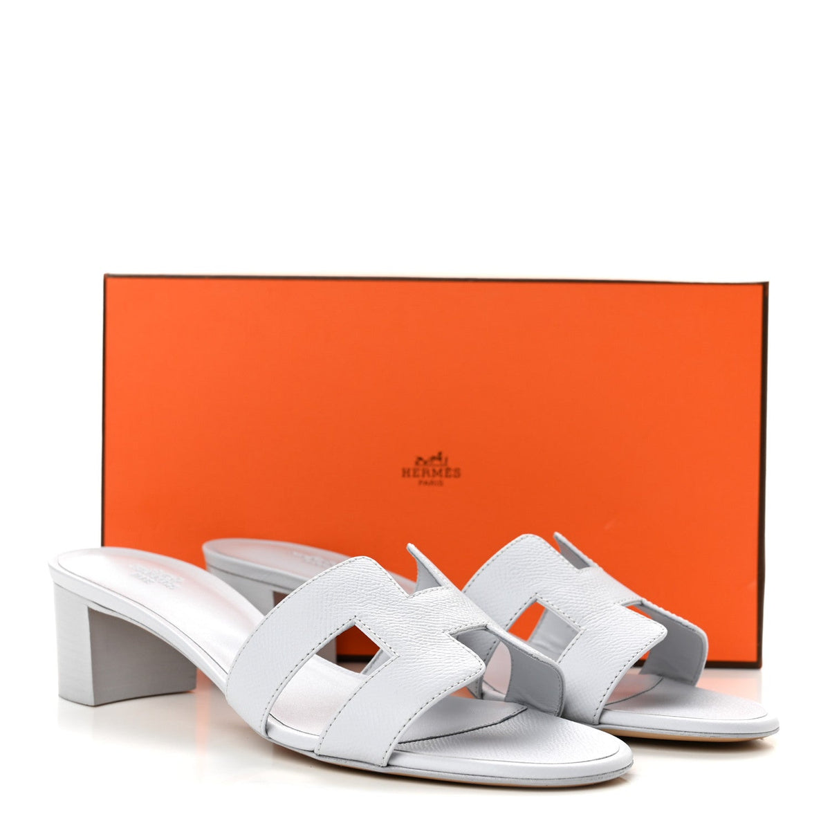 Hermes Epsom Women's Oasis Sandals Bleu Glacier