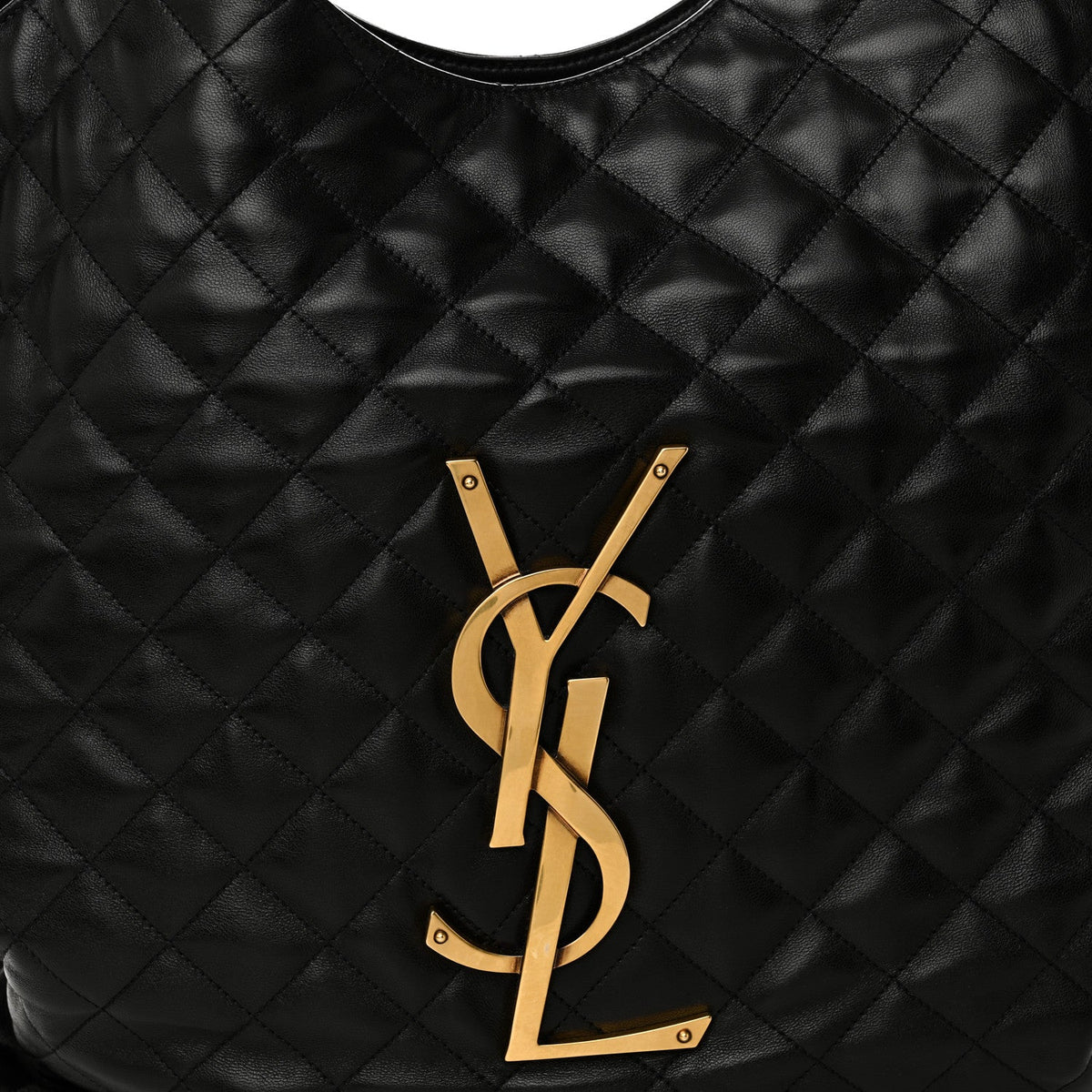 Maxi Quilted Lambskin Tote Bag - Black