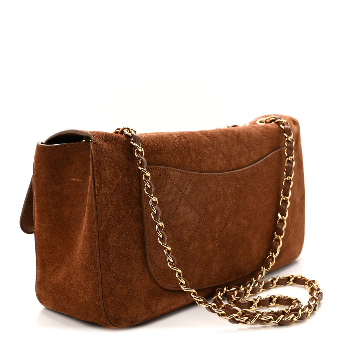 Small Calfskin Suede Flap Shoulder Bag