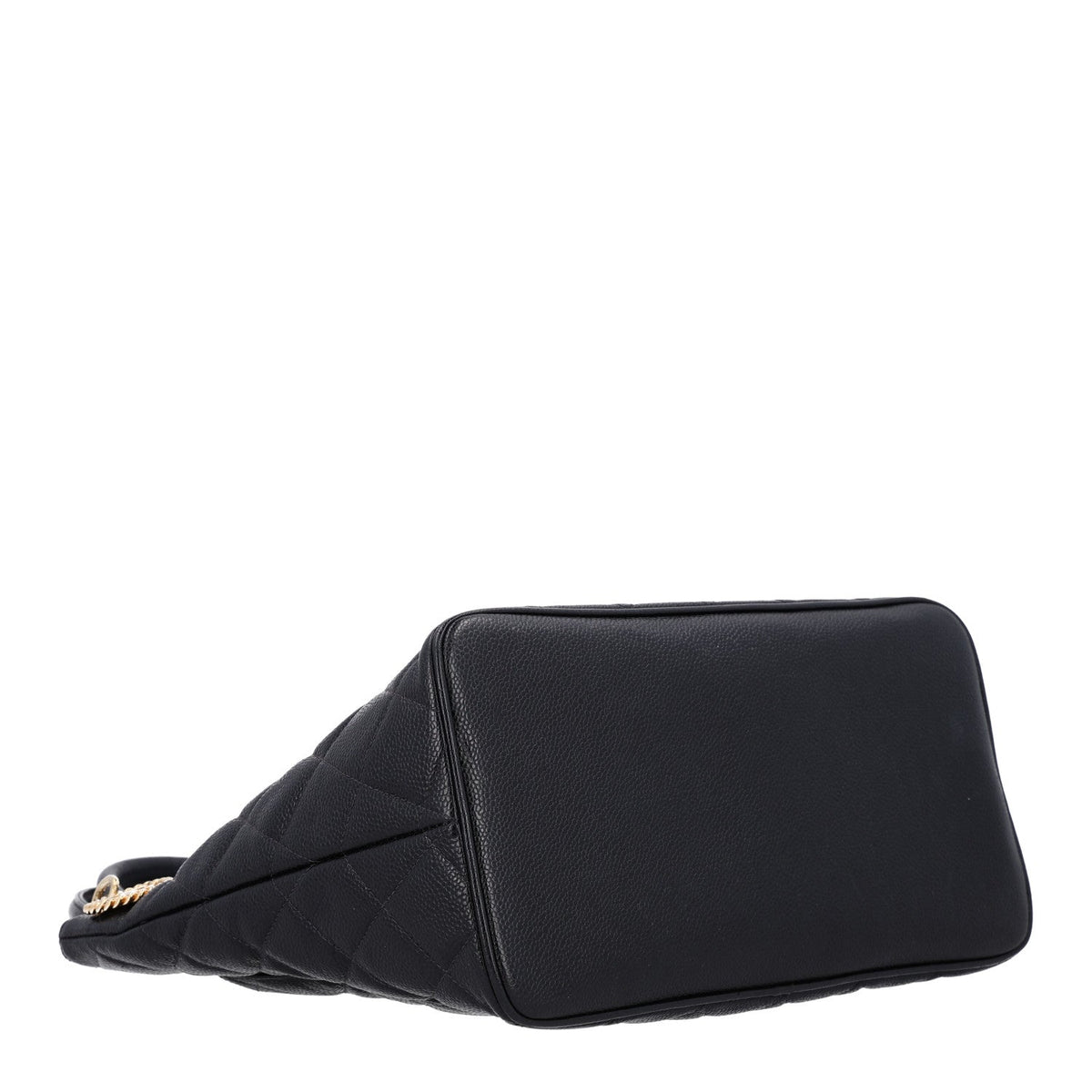 Quilted Caviar Tote Bag - Black