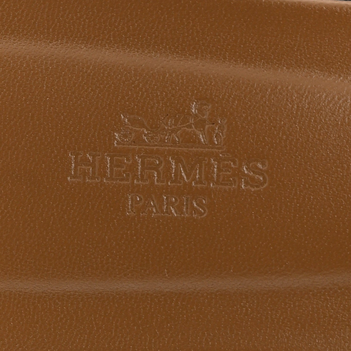 Hermes Suede Goatskin Women's Braided Oran Sandals 40 Brun Fume