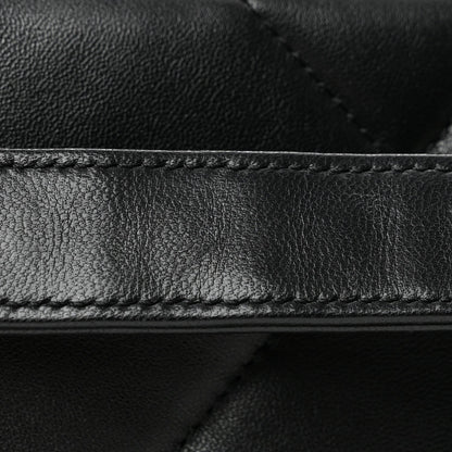 Medium Quilted Lambskin Flap Shoulder Bag - Black