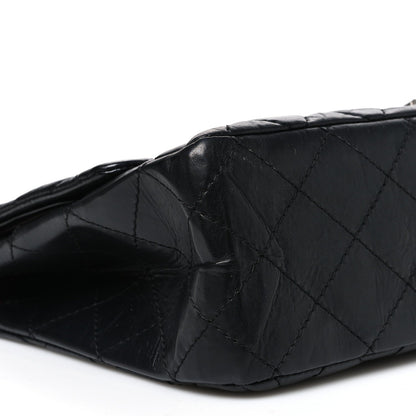 Quilted Calfskin Flap Shoulder Bag - Black