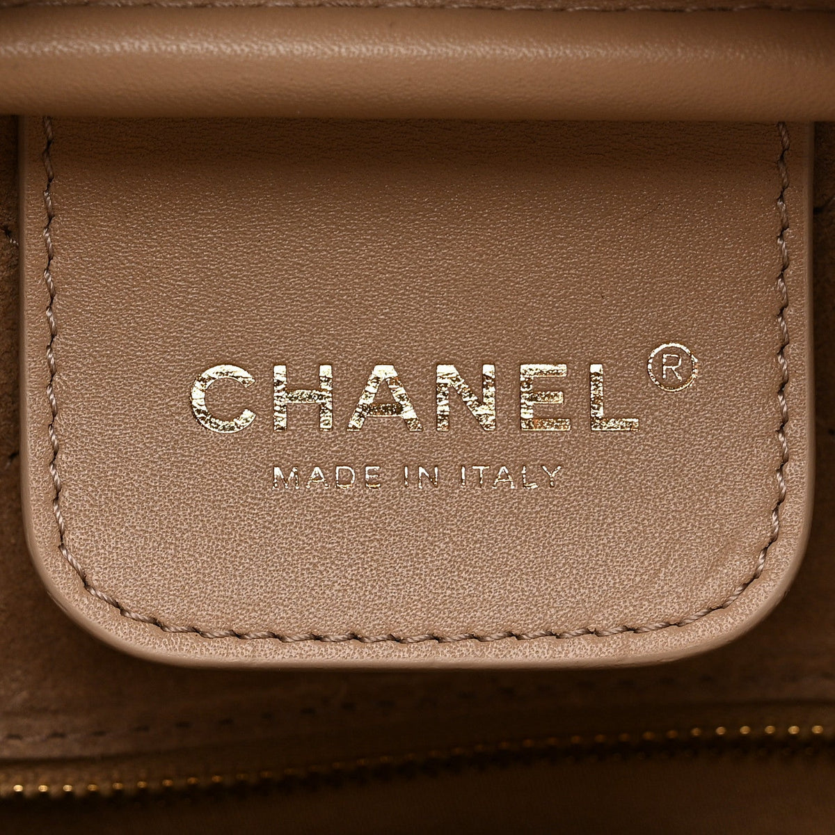 Large Calfskin Handbag - Beige