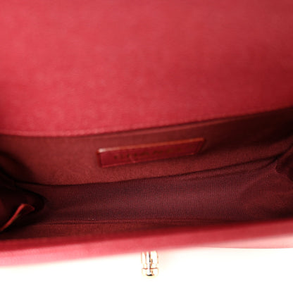 Small Quilted Caviar Flap Shoulder Bag - Pink