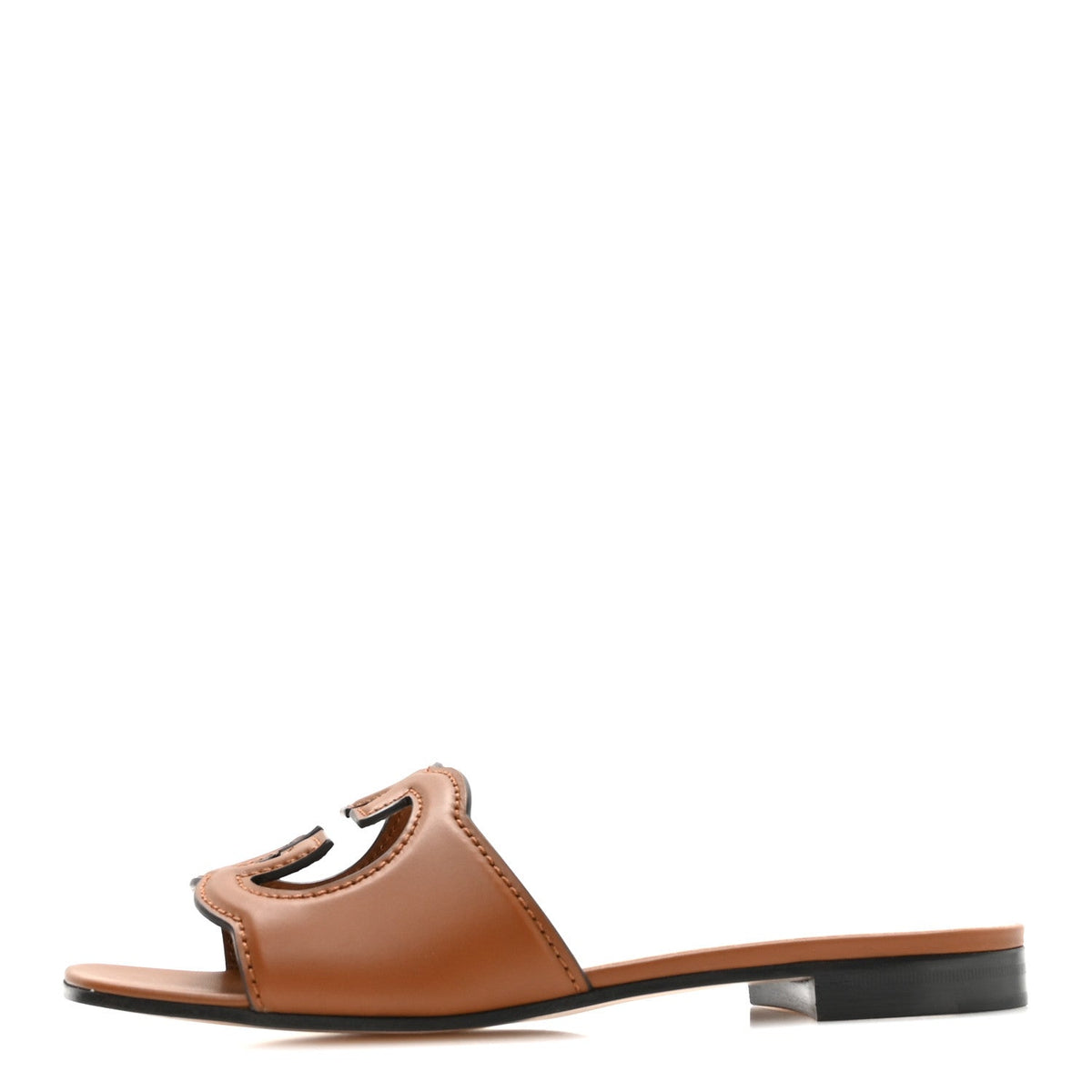 Cosmos Softy Calfskin Interlocking G Cut Out Slide Sandals Cuir