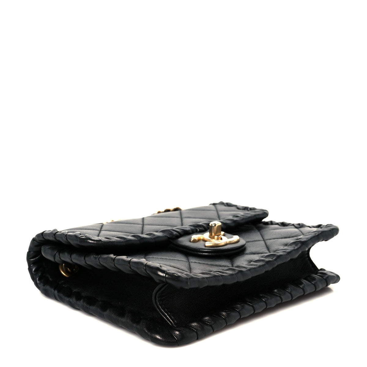 Mini Calfskin Flap Shoulder Bag - Black