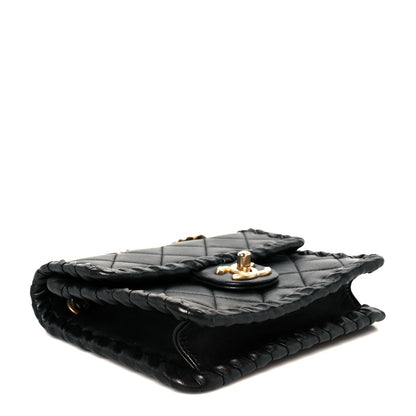Mini Calfskin Flap Shoulder Bag - Black