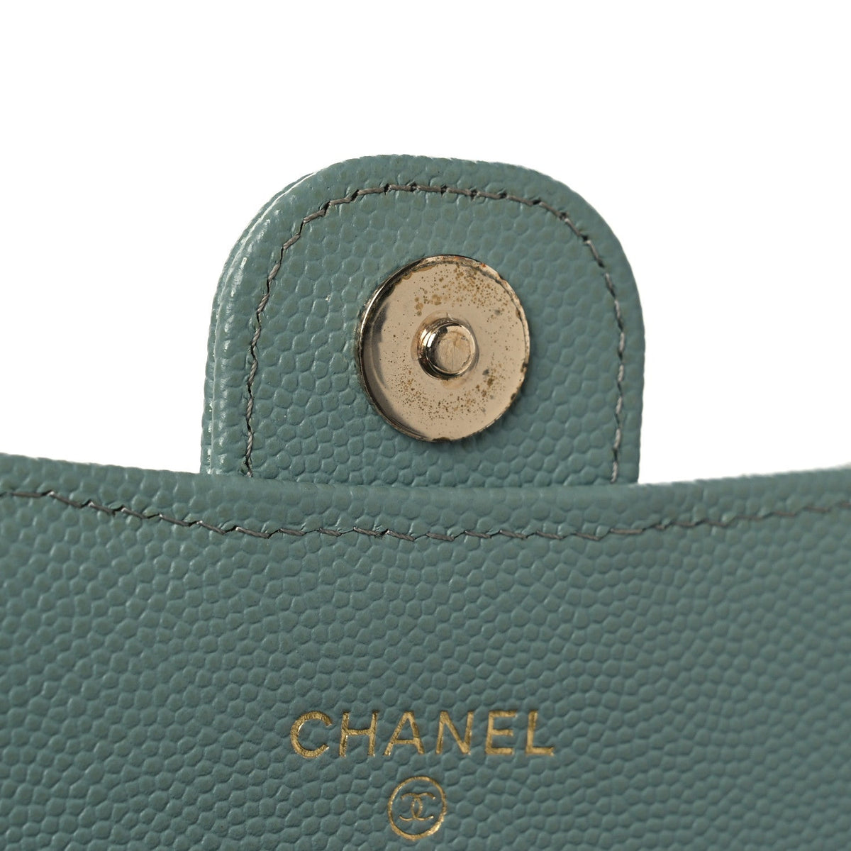 Quilted Caviar Wallet Bag - Light Blue