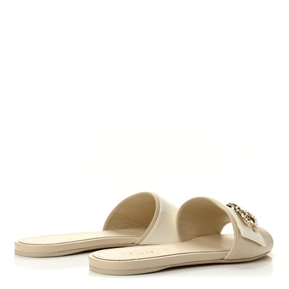 Chanel Lambskin Pearl Crystal CC Women's Mules Sandals