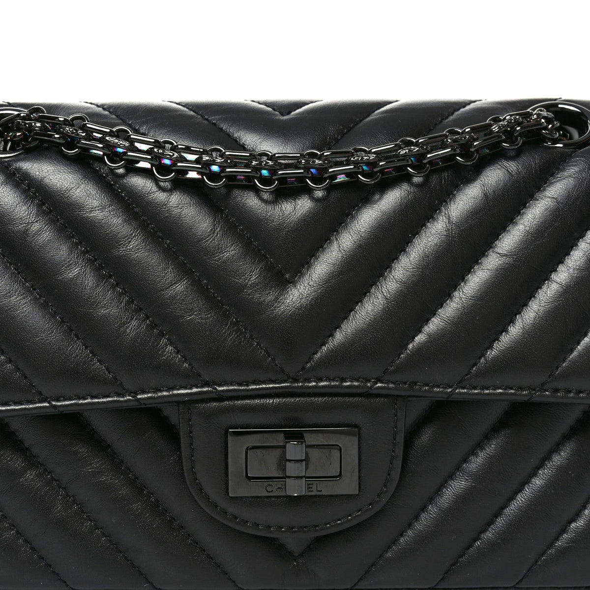 Mini Quilted Calfskin Flap Shoulder Bag - Black