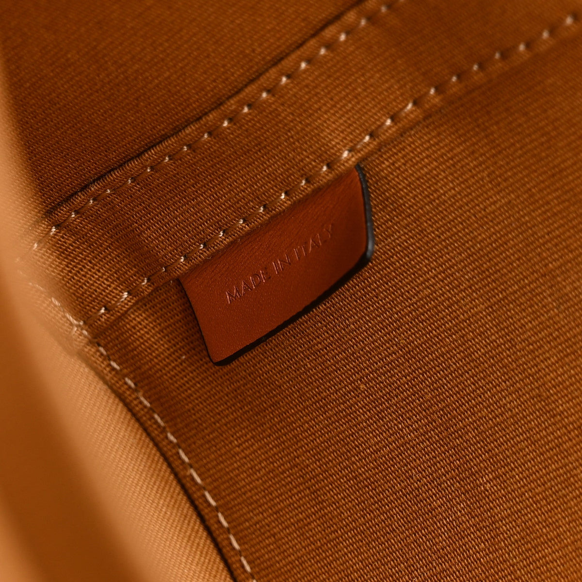 Medium Calfskin Canvas Handbag - Tan