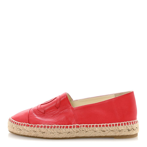 Lambskin CC Espadrilles Red