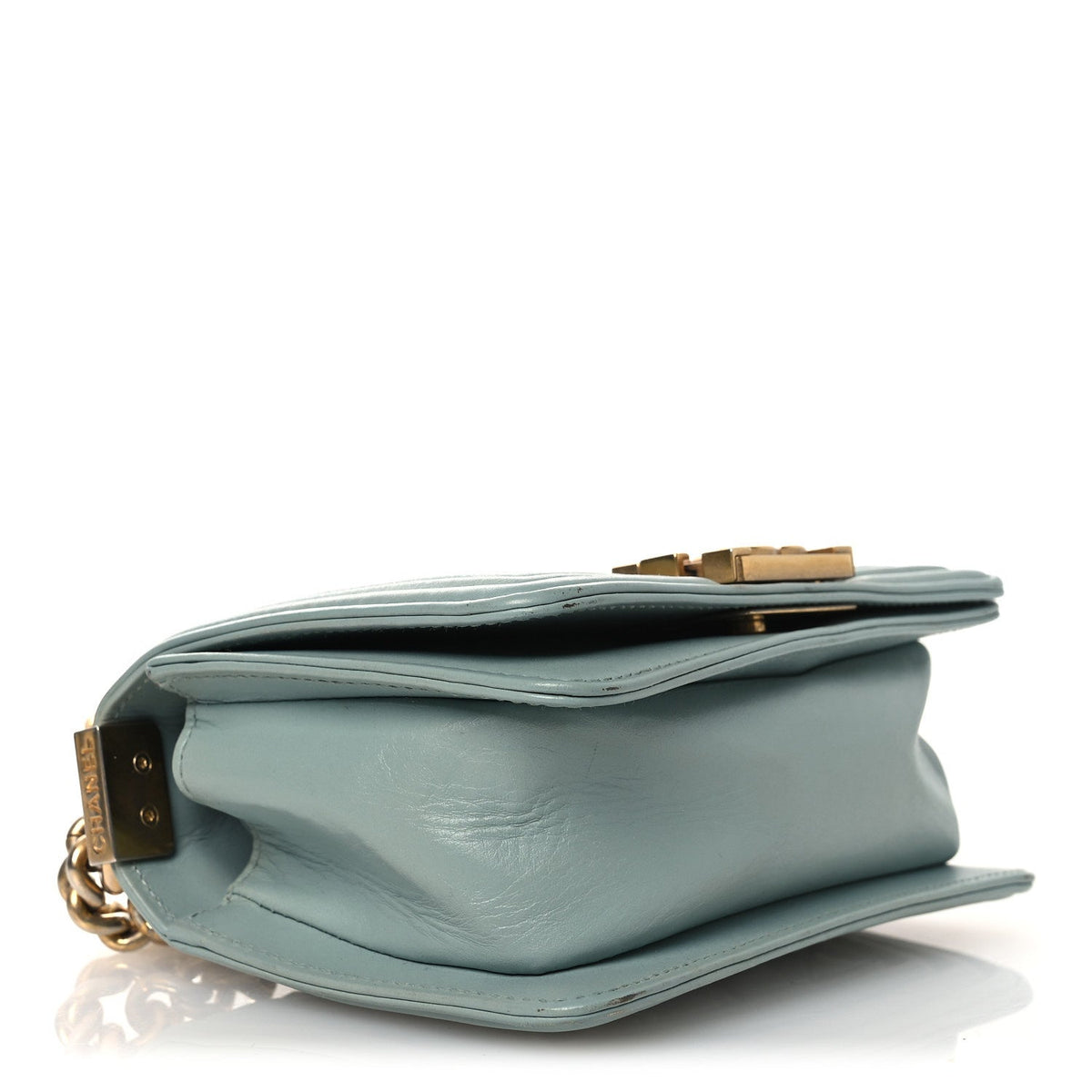 Mini Lambskin Flap Shoulder Bag - Light Blue