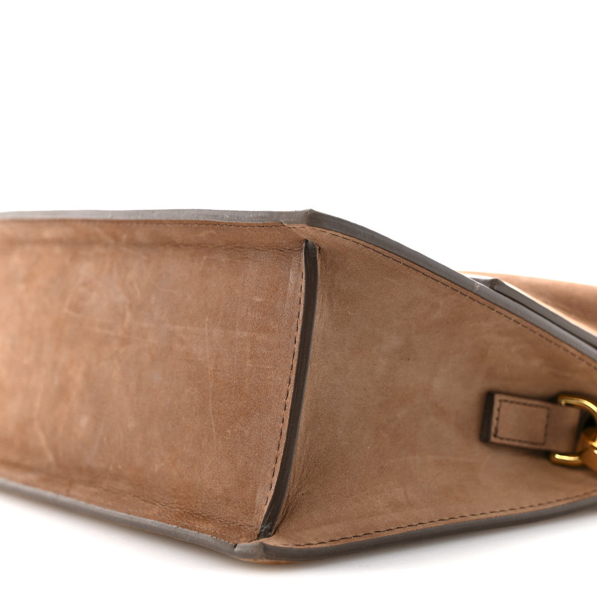 Suede Handbag - Brown