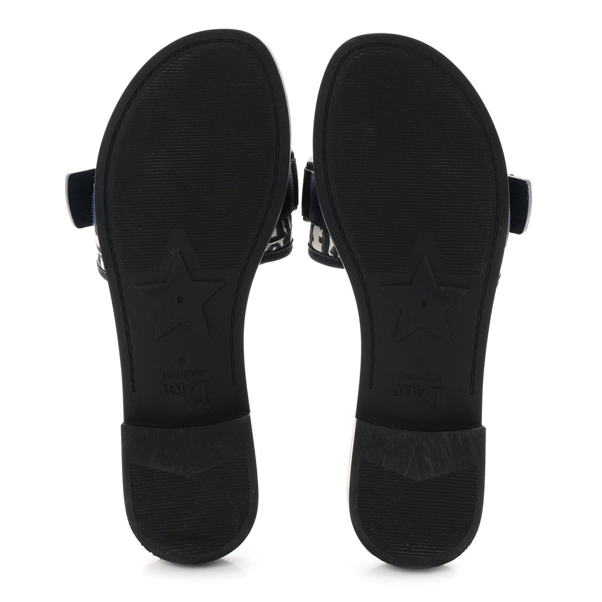 Christian Dior Nylon Oblique Dio(r)evolution Slide Sandals 39 Deep Blue