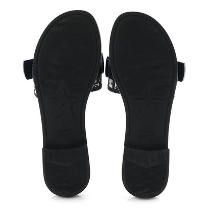 Christian Dior Nylon Oblique Dio(r)evolution Slide Sandals 39 Deep Blue