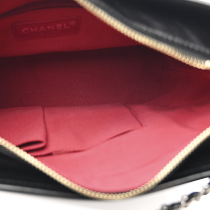 Medium Quilted Calfskin Hobo Bag - Black