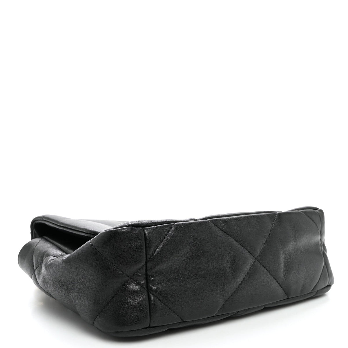 Medium Quilted Lambskin Flap Shoulder Bag - Black