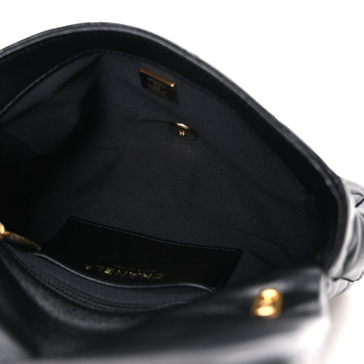 Small Quilted Lambskin Flap Shoulder Bag - Black