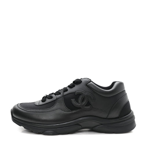 Calfskin Lambskin CC Uniform Sneakers Black